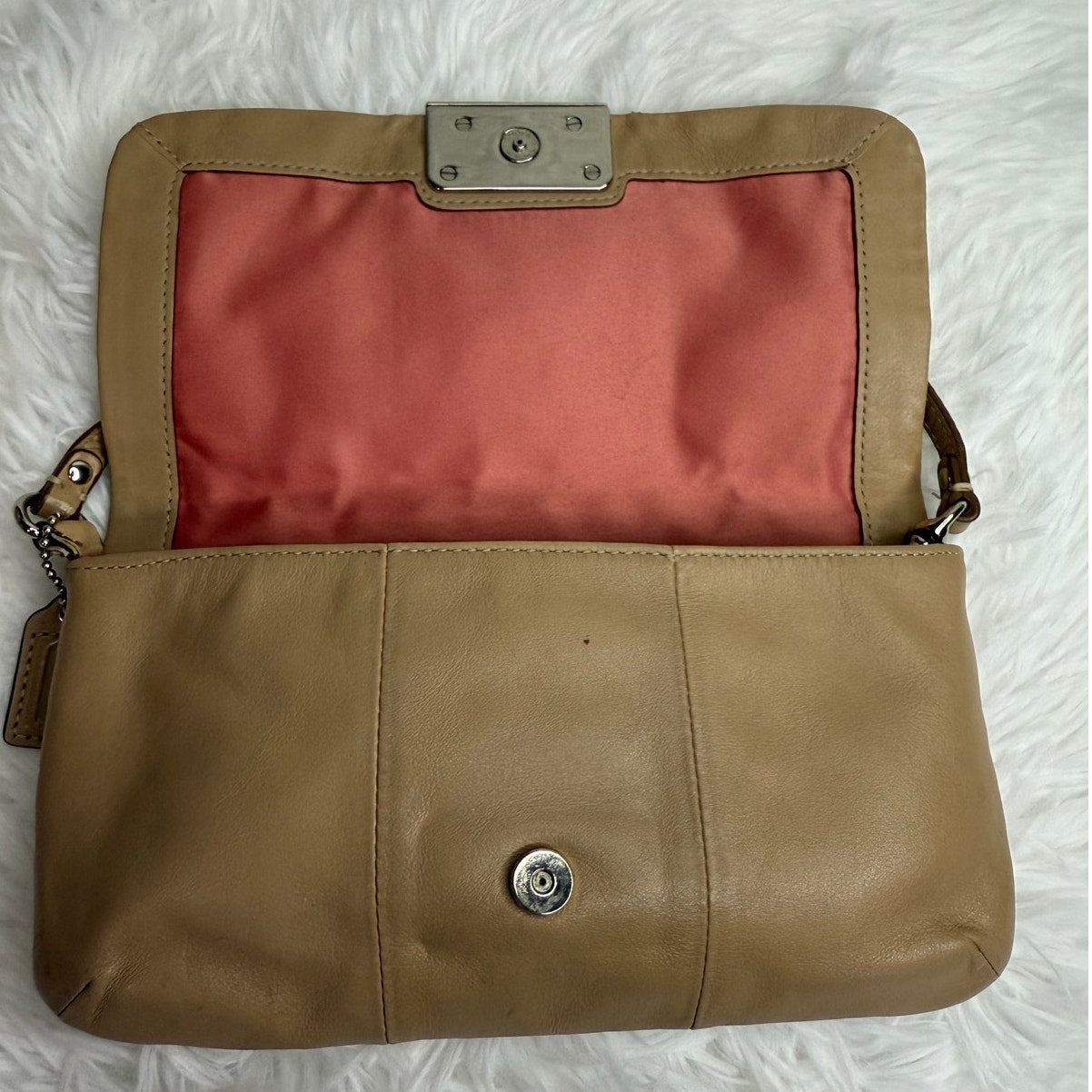 COACH y2k Tan Kristin Mini Purse Wristlet
