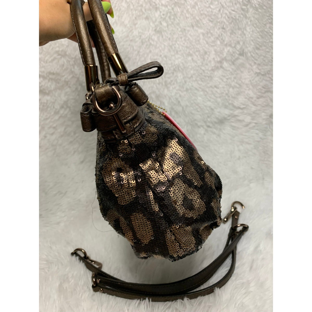 Coach Bag Madison 2011 Sequins Bronze Mini Sophia Satchel Bag