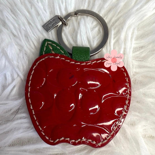 COACH y2k Apple Patent Leather Photo Frame Bag Charm Key Fob