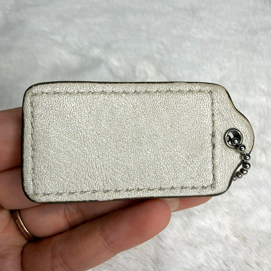 2" COACH Light Silver Fob Bag Charm Hang tag Hangtag