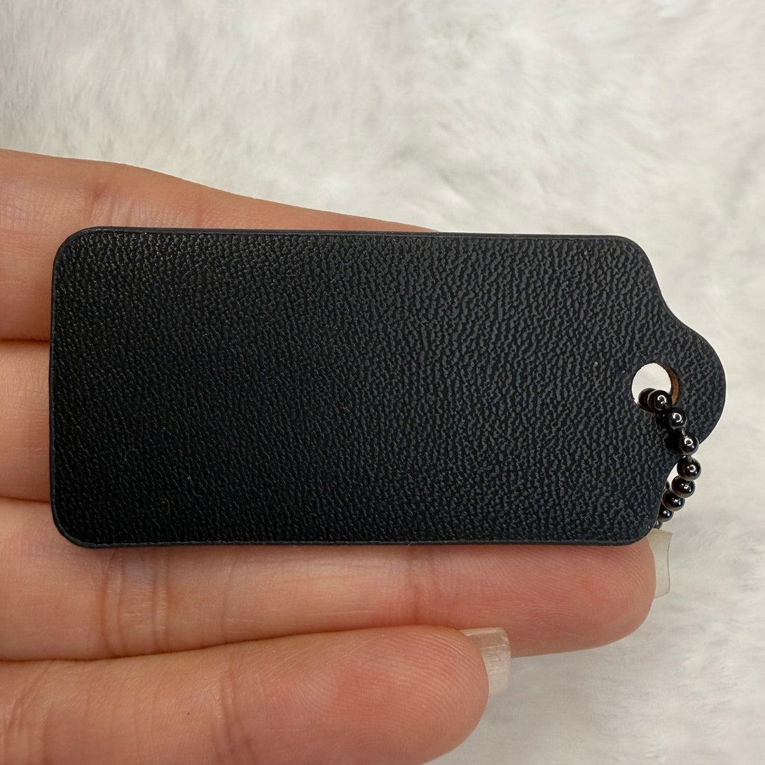 2" COACH Black Fob Bag Charm Hang tag Hangtag