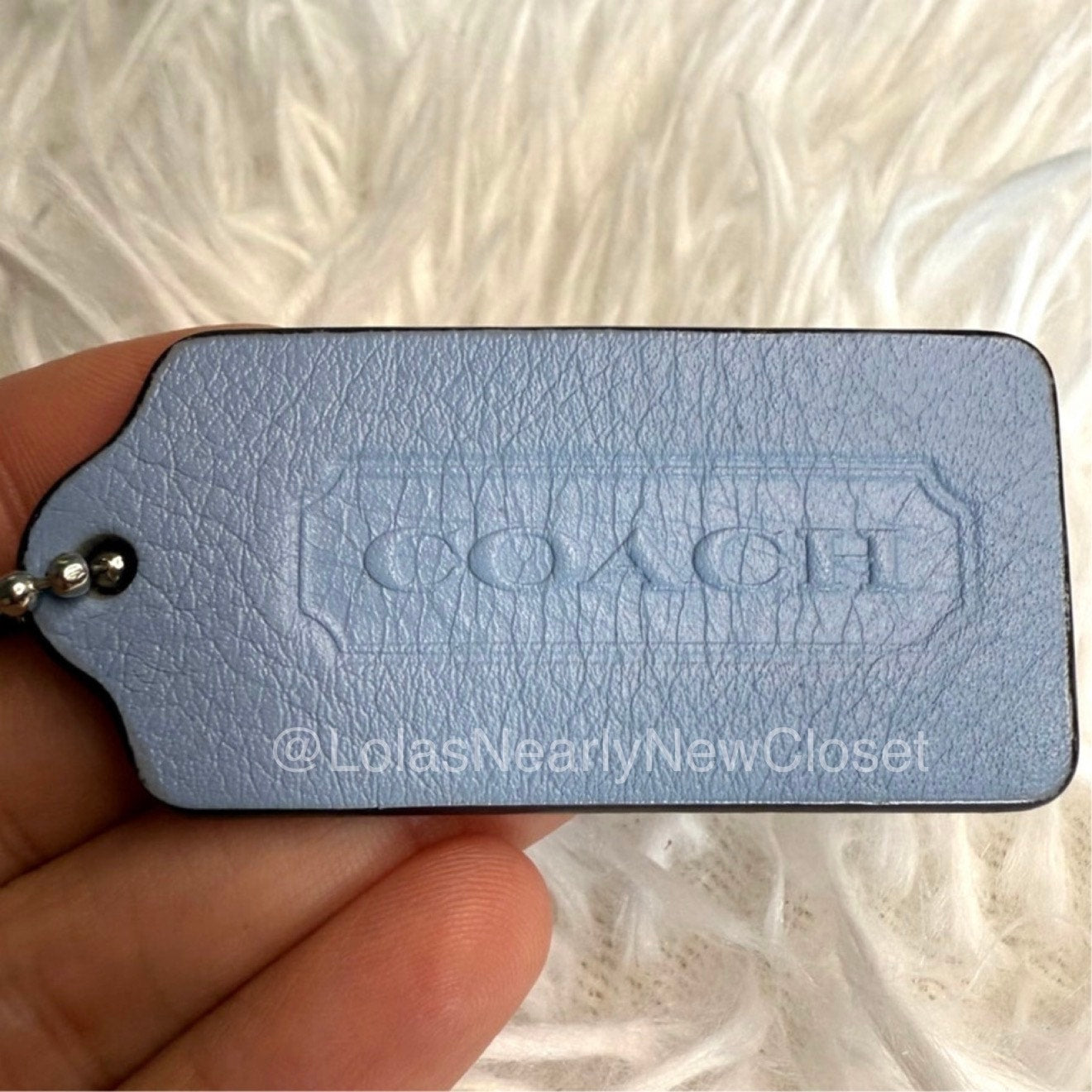 2” COACH Legacy Blue Fob Bag Charm Hang tag Hangtag