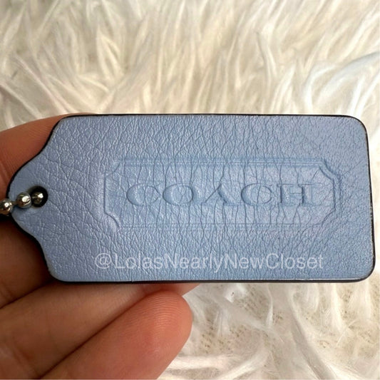 2” COACH Legacy Blue Fob Bag Charm Hang tag Hangtag