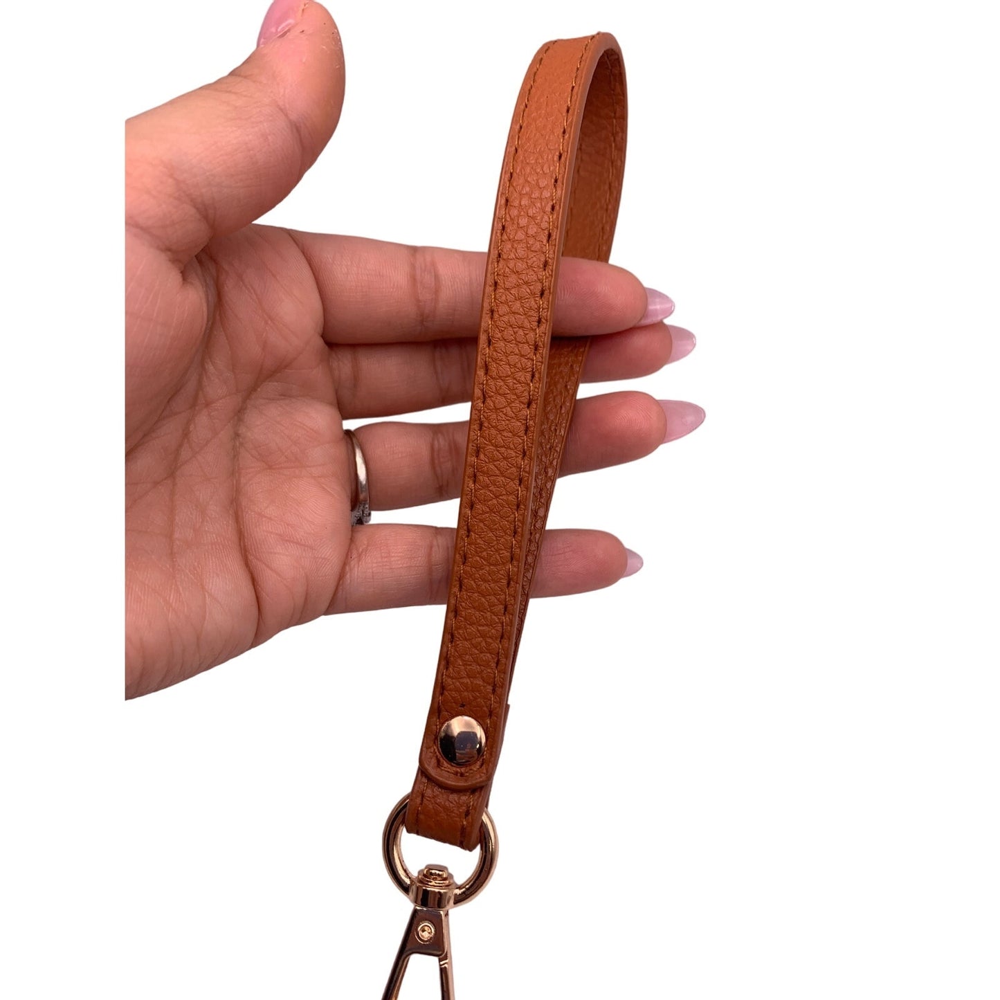 Earthy and Gold Wrist Strap Purse Bag Strap 20CM PU Leather Handles