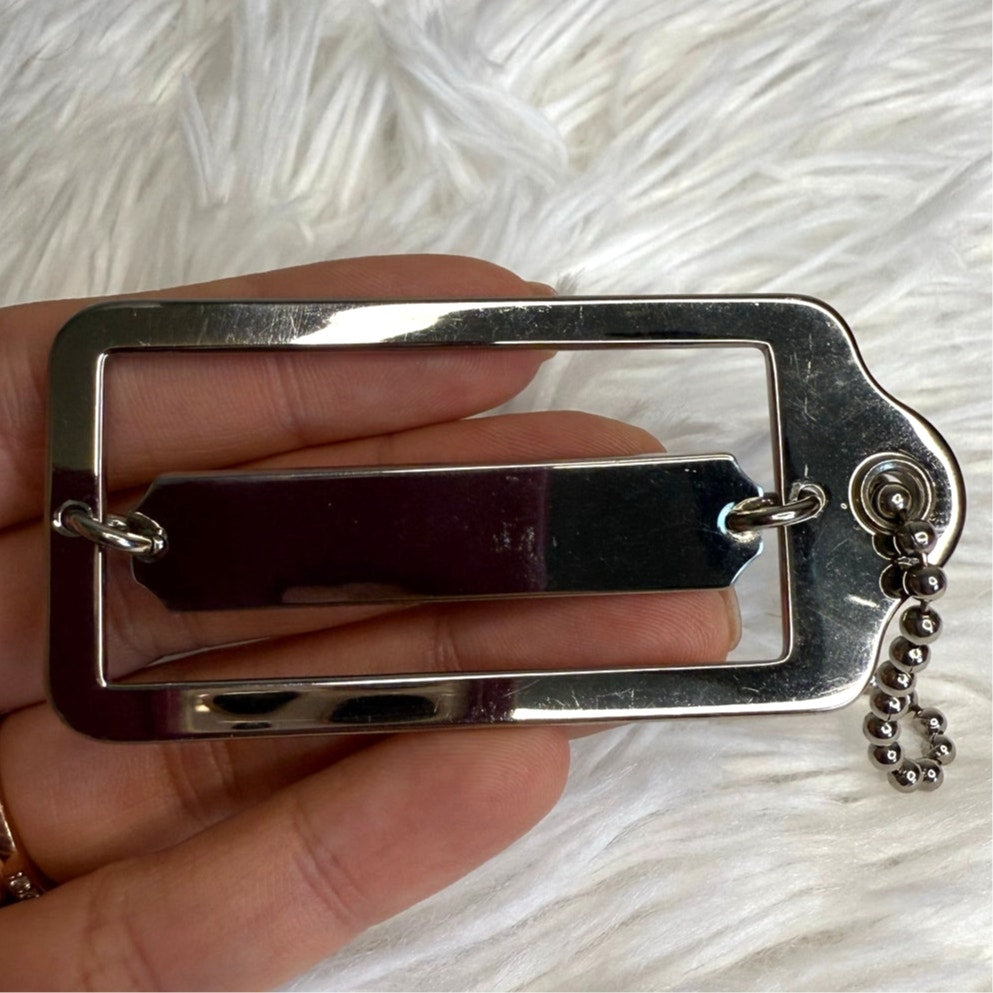 2.5" Vintage COACH Metal Fob Bag Charm Hang tag Hangtag