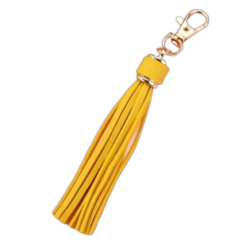 NEW Yellow Tassel Bag Charm Tassels Keychains Purse Charms