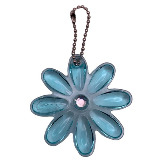 COACH Blue Poppy Flower HangTag Bag Charm Fob