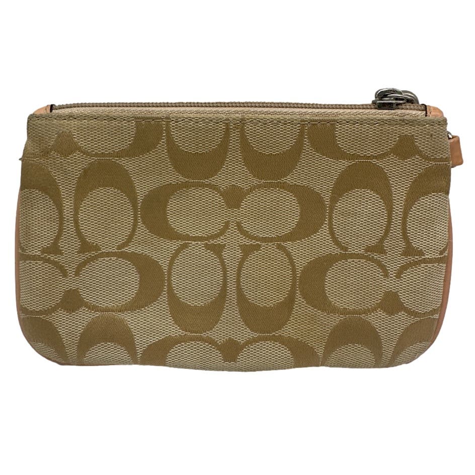 COACH Tan Signature Canvas Wristlet