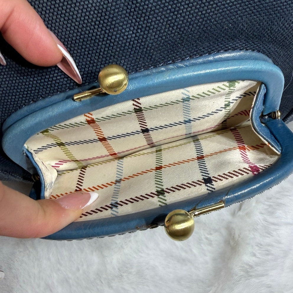 y2k COACH Vintage Kisslock Stripe Top Handle Mini Purse