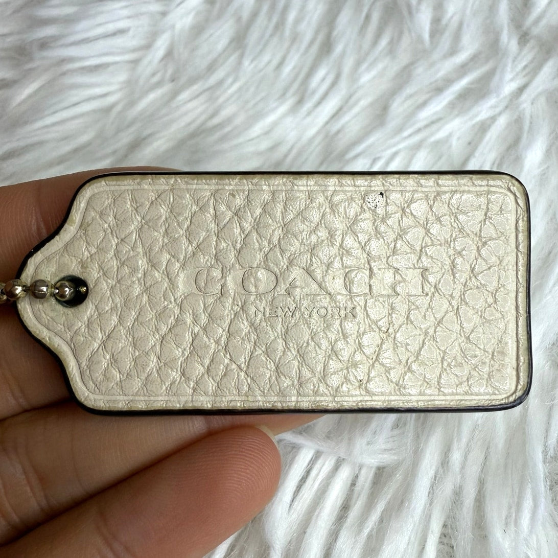 2" COACH Cream Fob Bag Charm Hang tag Hangtag