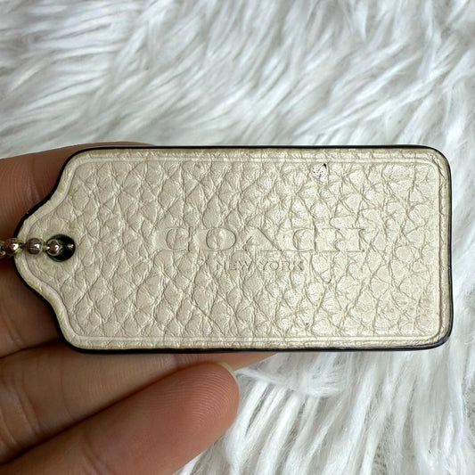 2" COACH Cream Fob Bag Charm Hang tag Hangtag