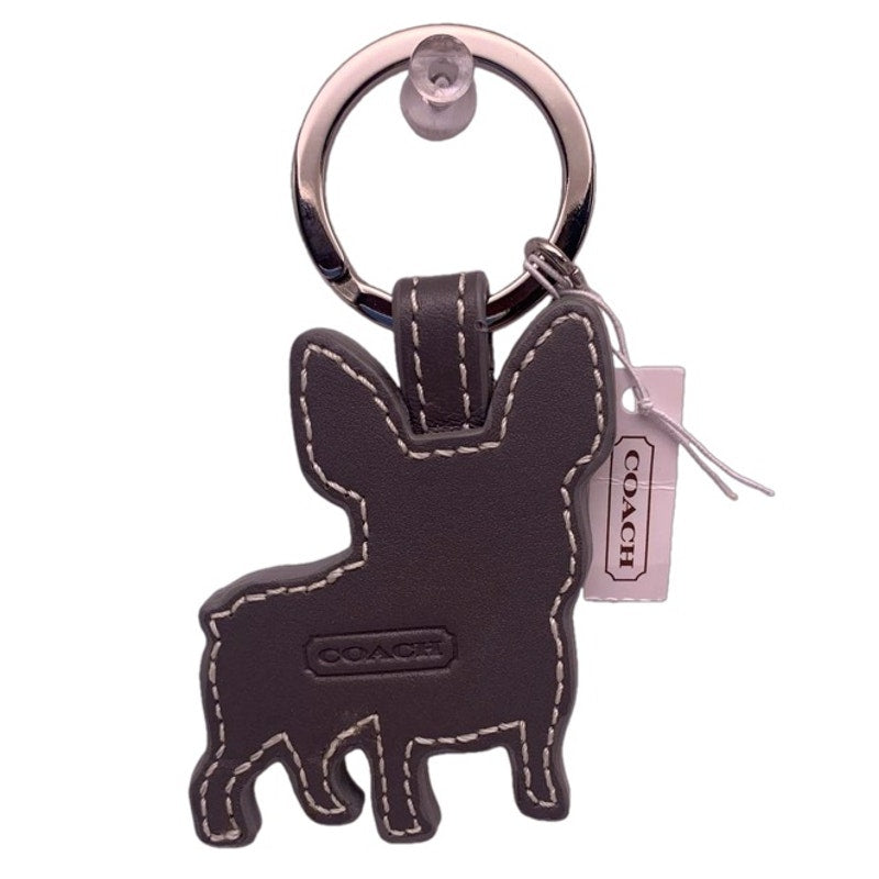 NWT COACH LEATHER FRENCH BULLDOG KEY RING BAG CHARM