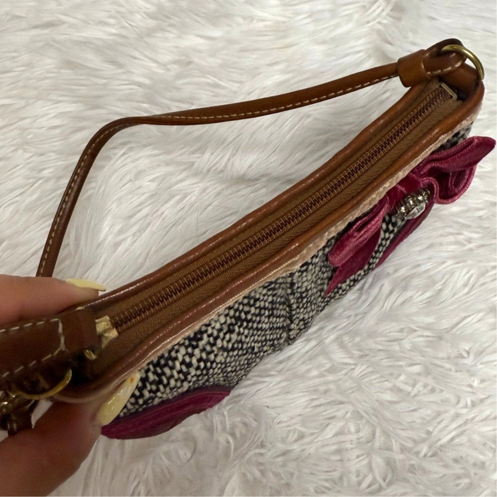 COACH y2k Limited Edition Soho Tweed Ribbon Bow Mini Purse Bag Charm