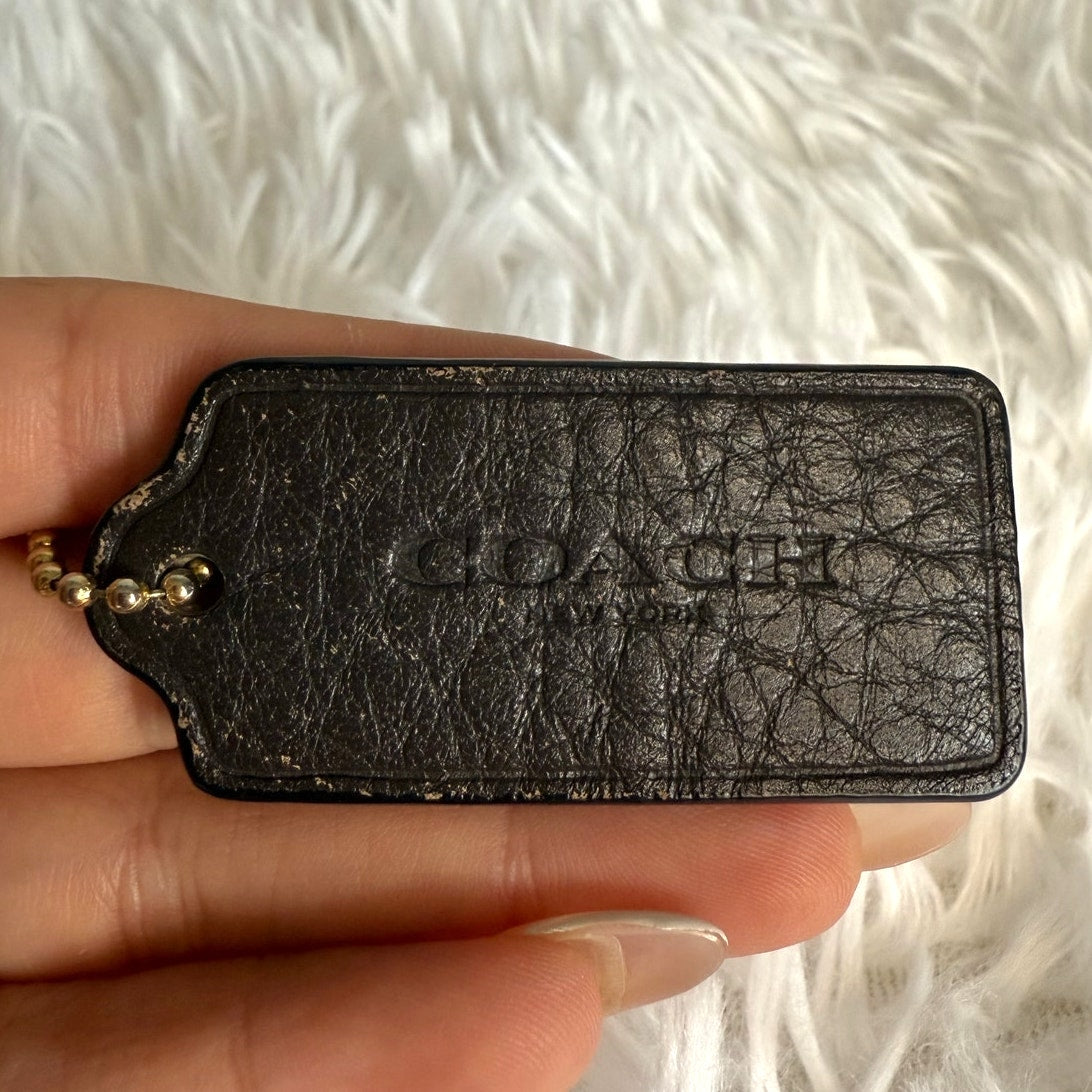 2" COACH Brown Fob Bag Charm Hang tag Hangtag