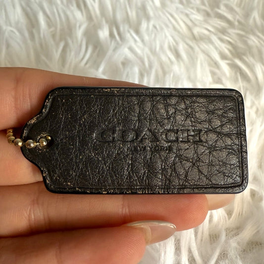 2" COACH Brown Fob Bag Charm Hang tag Hangtag
