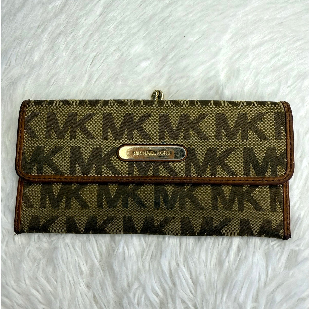 SALE Michael Kors Brown Signature Canvas Slim Wallet
