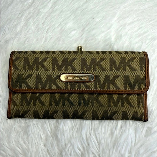SALE Michael Kors Brown Signature Canvas Slim Wallet