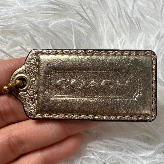 2" COACH Gold Fob Bag Charm Hang tag Hangtag