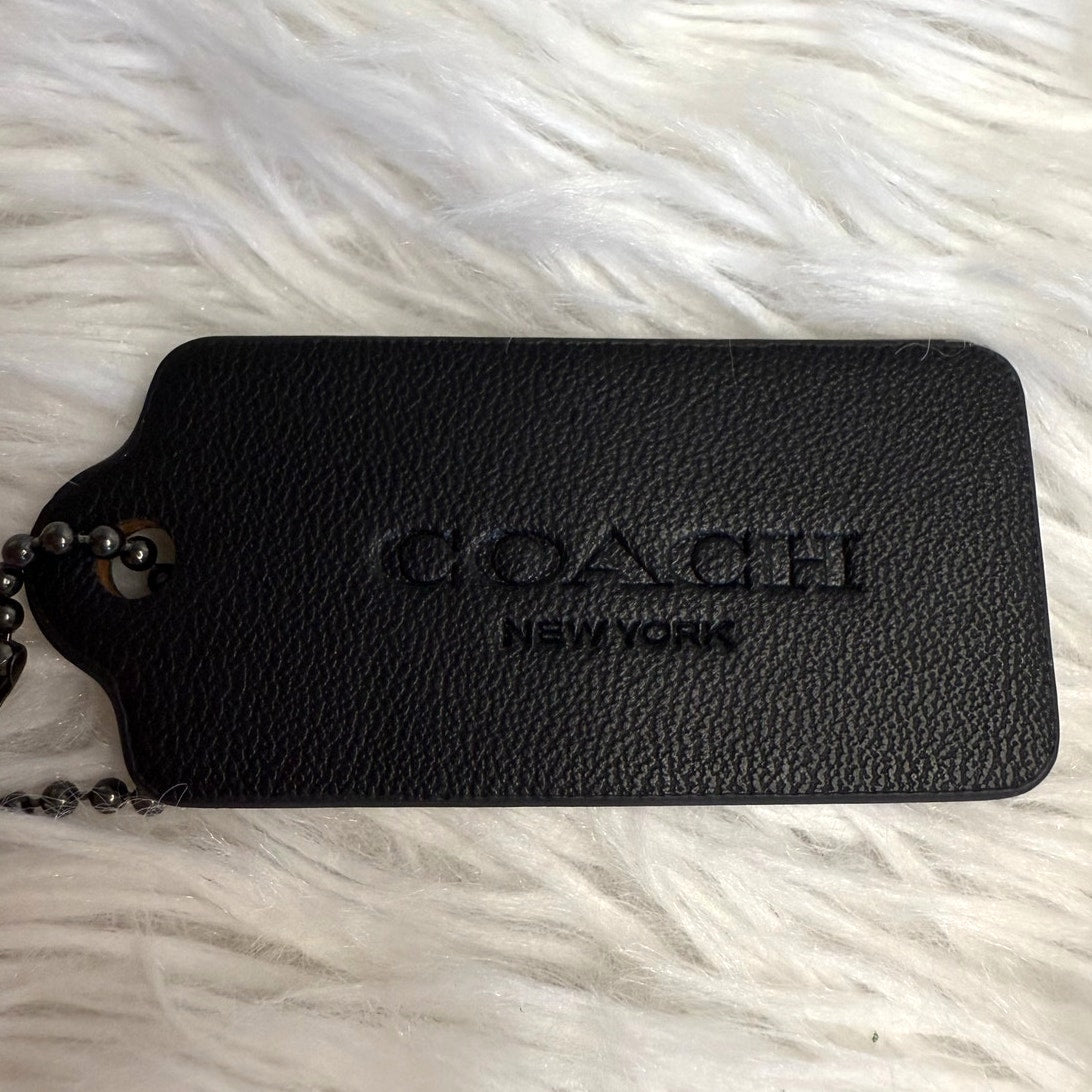 2" COACH Black Fob Bag Charm Hang tag Hangtag