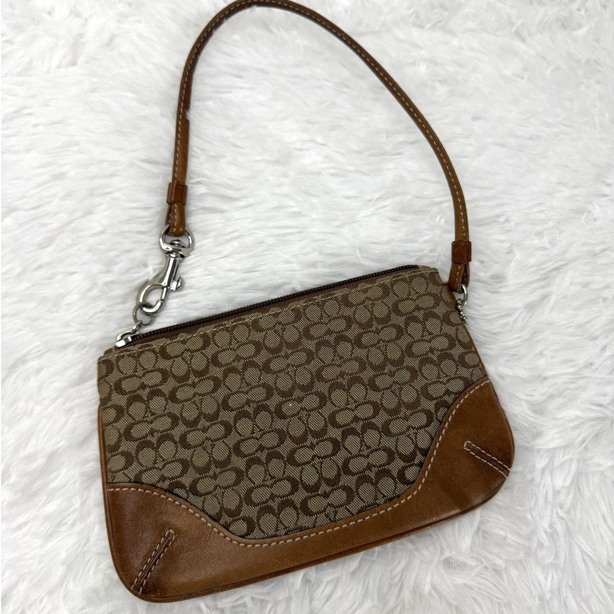 y2k Coach Brown Wristlet