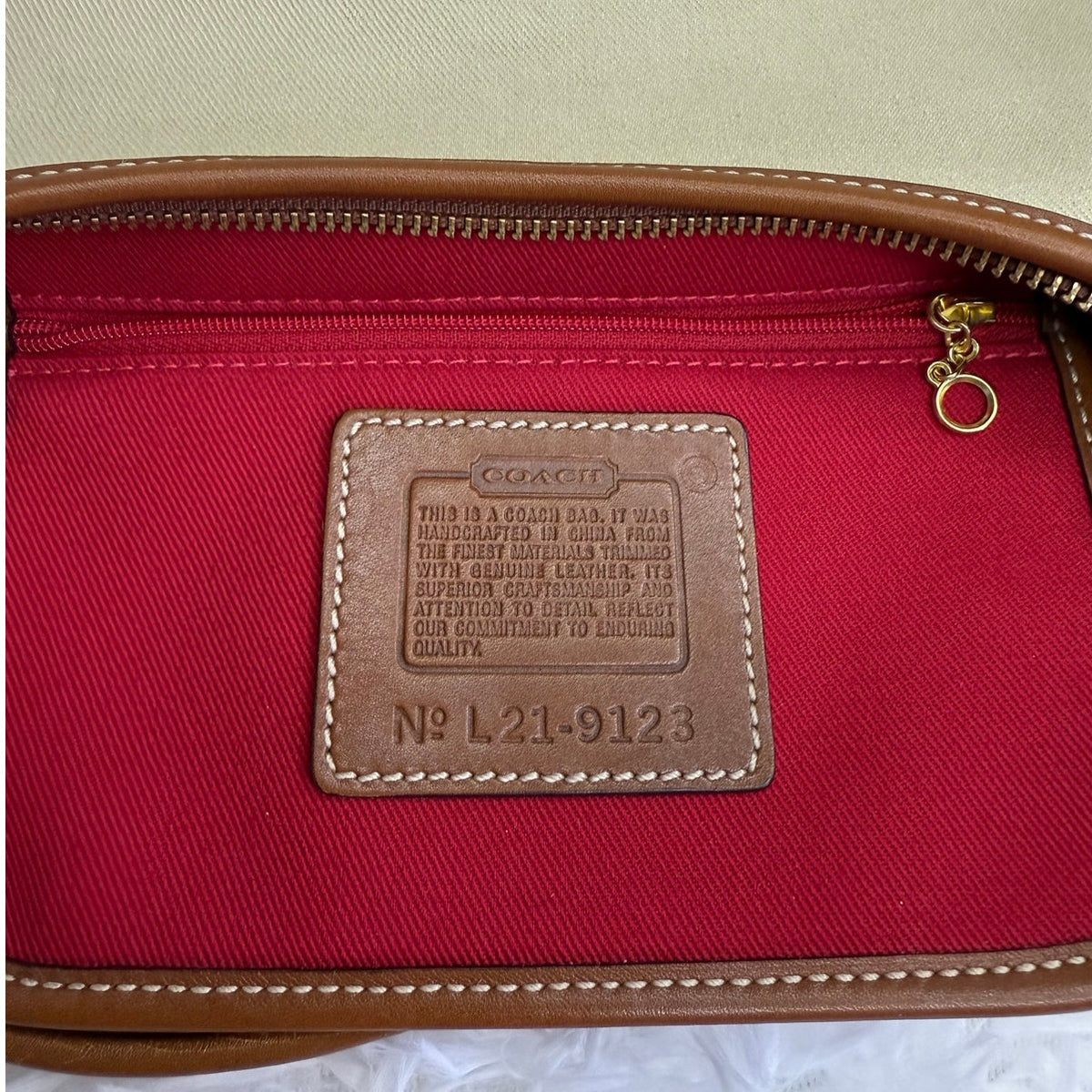 Vintage COACH y2k 2002 9123 Legacy Khaki Leather Canvas Crossbody Shoulder Bag