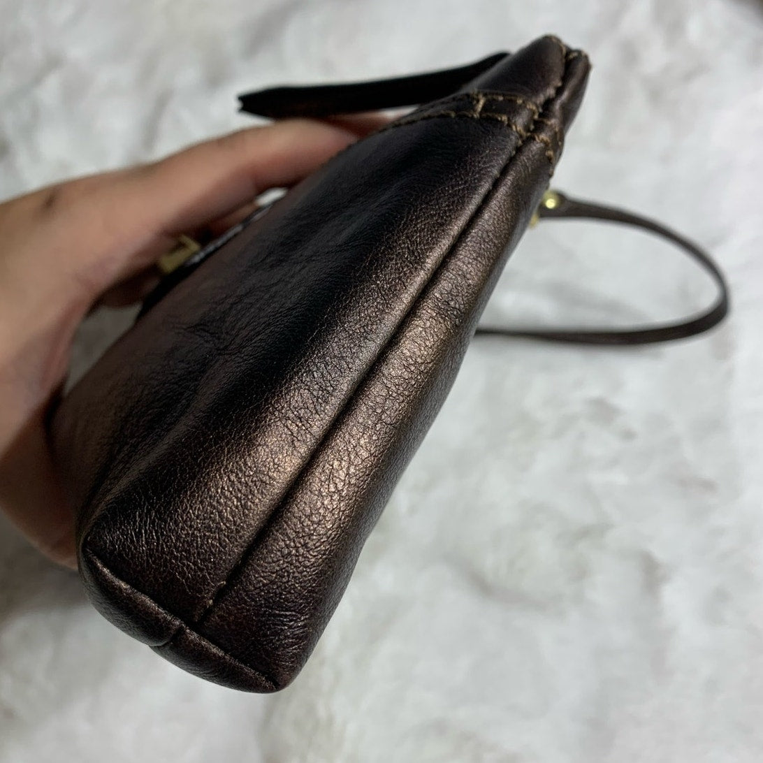 y2k COACH Bronze Turnlock Wristlet