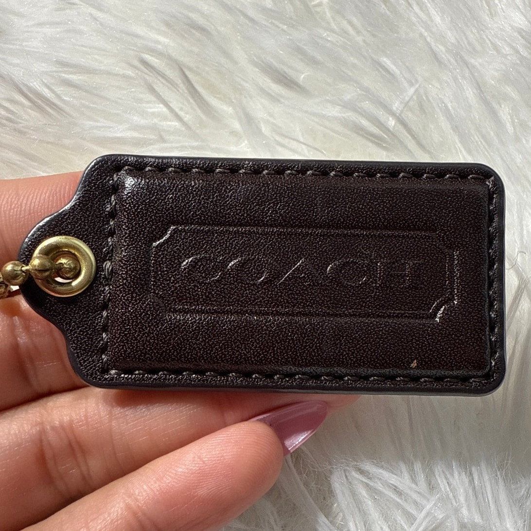 2” COACH Brown Fob Bag Charm Hang tag Hangtag
