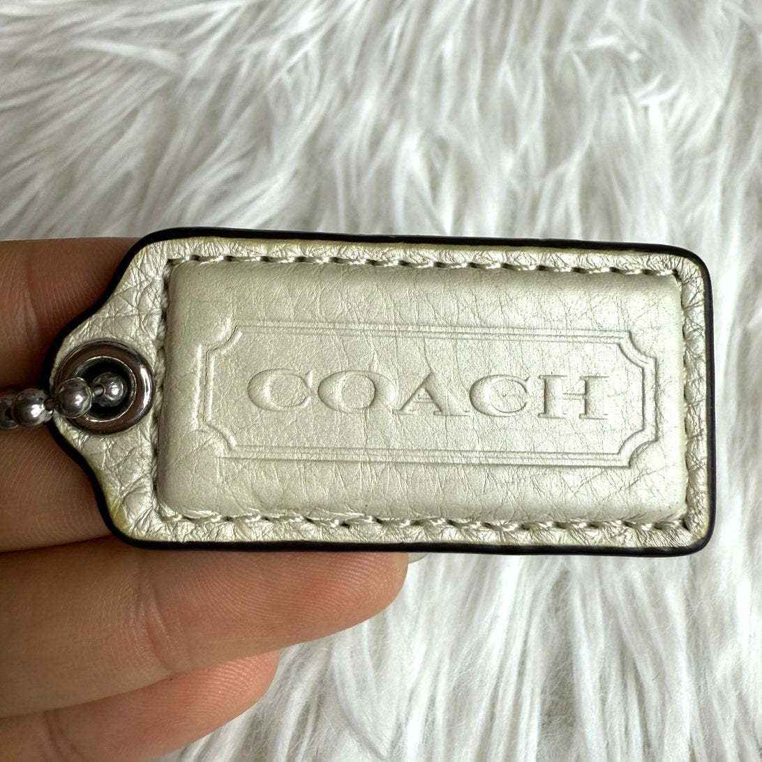 2" COACH Ivory Fob Bag Charm Hang tag Hangtag