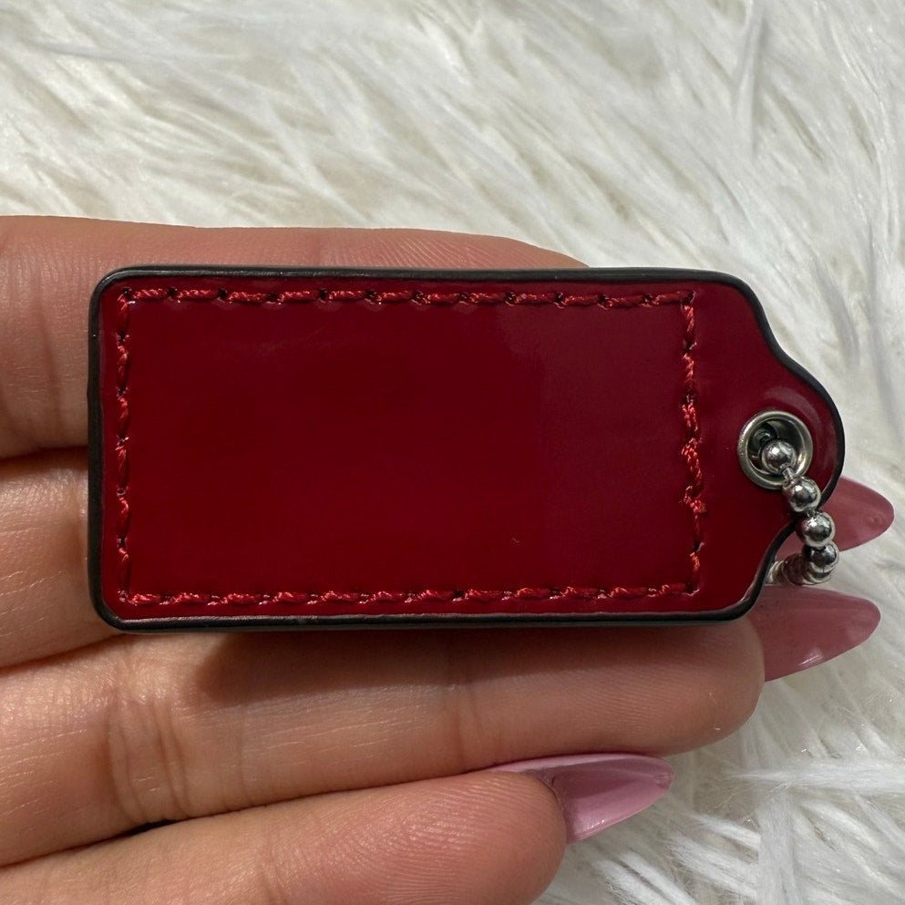 2" COACH Patent Leather Fob Bag Charm Hang tag Hangtag