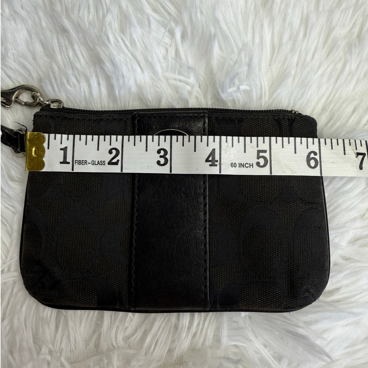 COACH Black Signature Canvas Wristlet