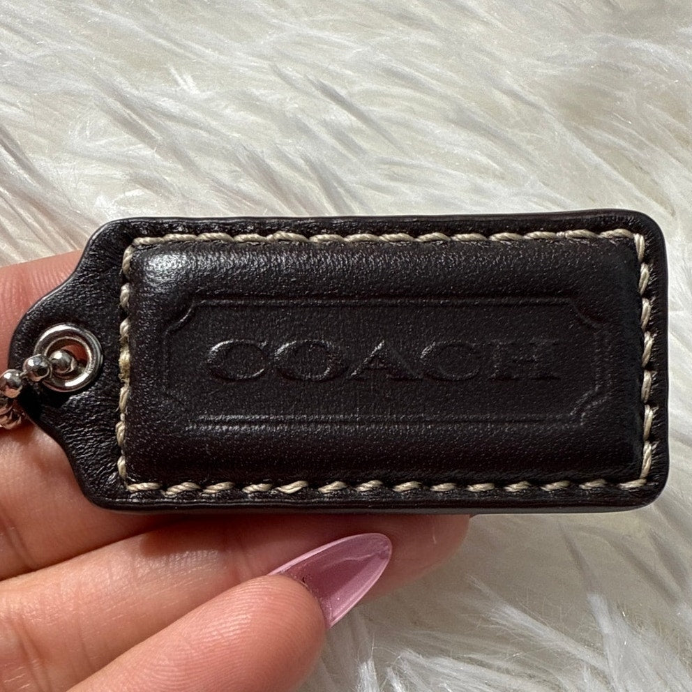 2” COACH Brown Fob Bag Charm Hang tag Hangtag