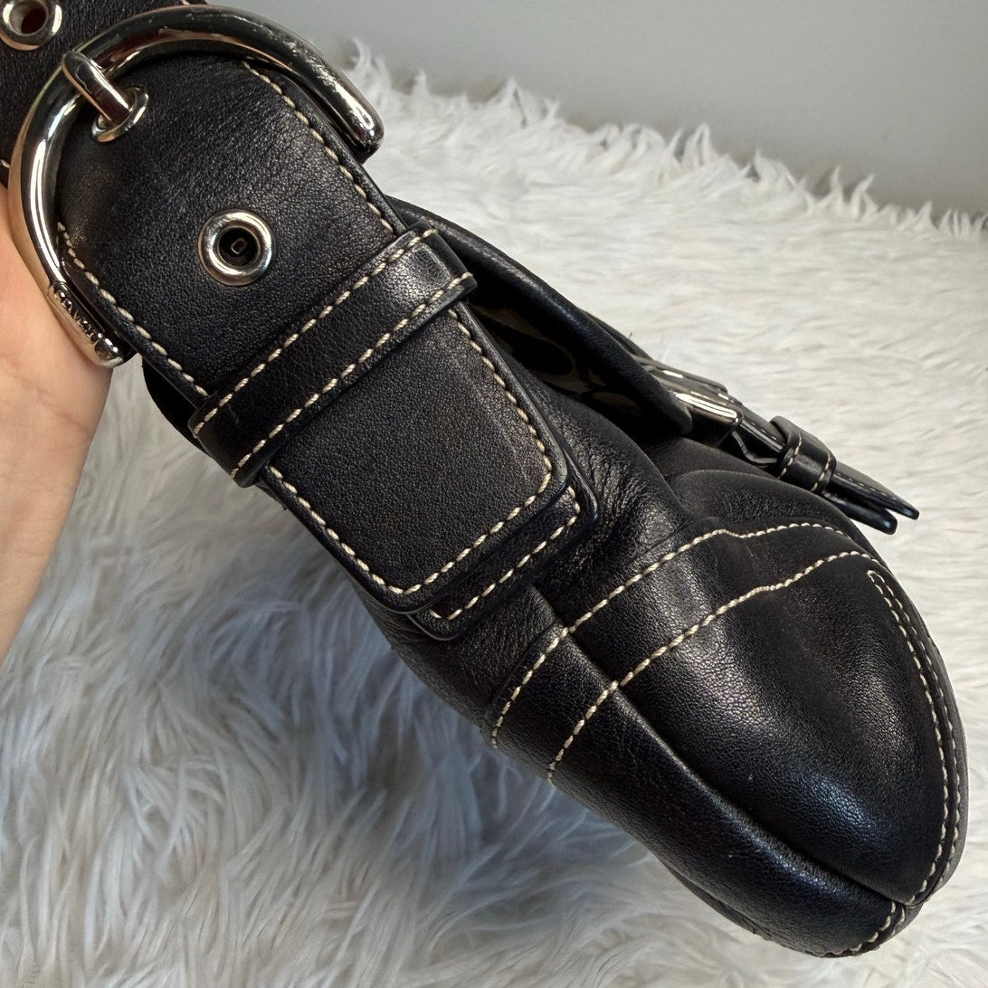 y2k COACH Vintage Black Soho Flap Shoulder Bag Purse