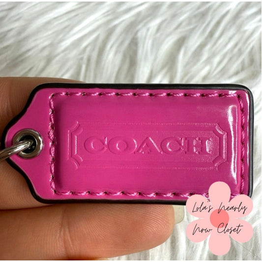 1.5" COACH Hot Pink Fob Bag Charm Hang tag Hangtag