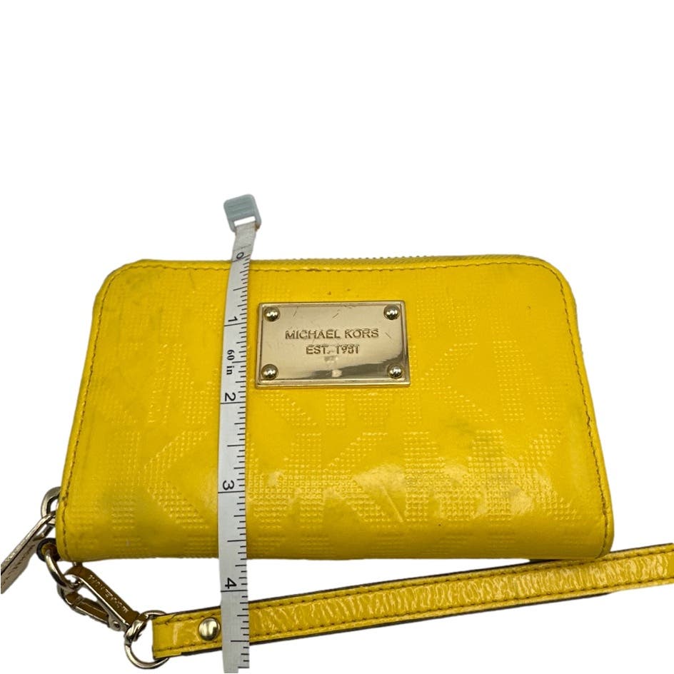 MICHAEL KORS Yellow Signature Zip Around Wallet