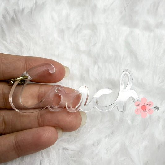 3” COACH Clear Poppy Fob Bag Charm Hang tag Hangtag