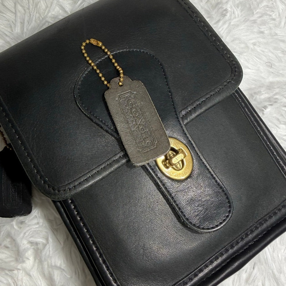 2" Vintage COACH Flannel Grey Fob Bag Charm Hang tag Hangtag