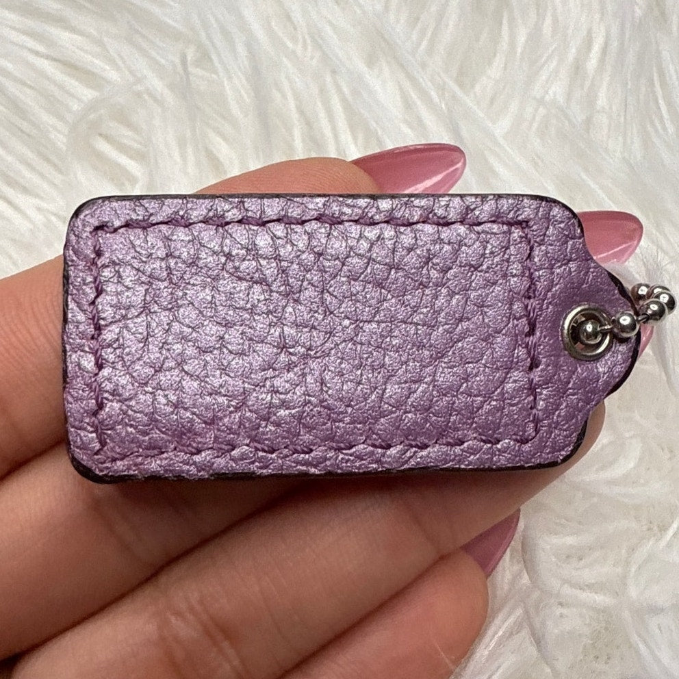 1.5" COACH Purple Fob Bag Charm Hang tag Hangtag