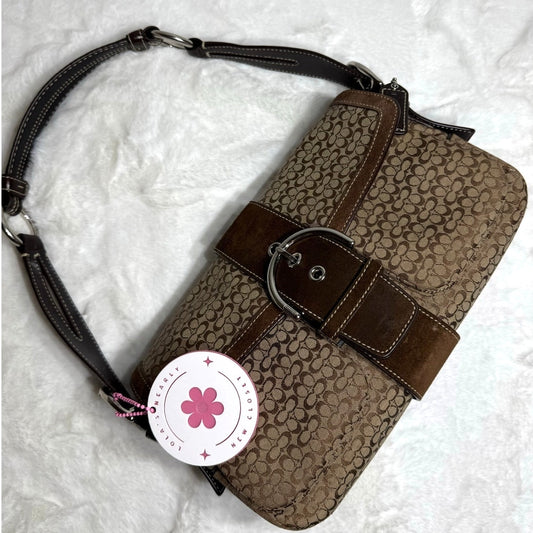 y2k COACH Vintage Brown Soho Flap Shoulder Bag