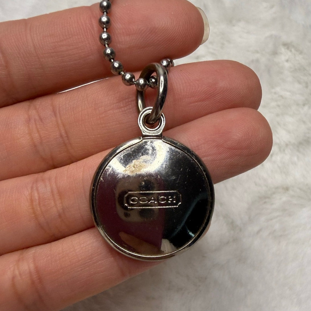 1" Coach Metal Circle Hangtag Hang Tag Bag Charm