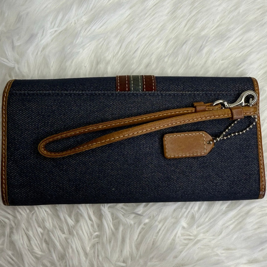 Vintage COACH y2k Denim Wallet Wristlet