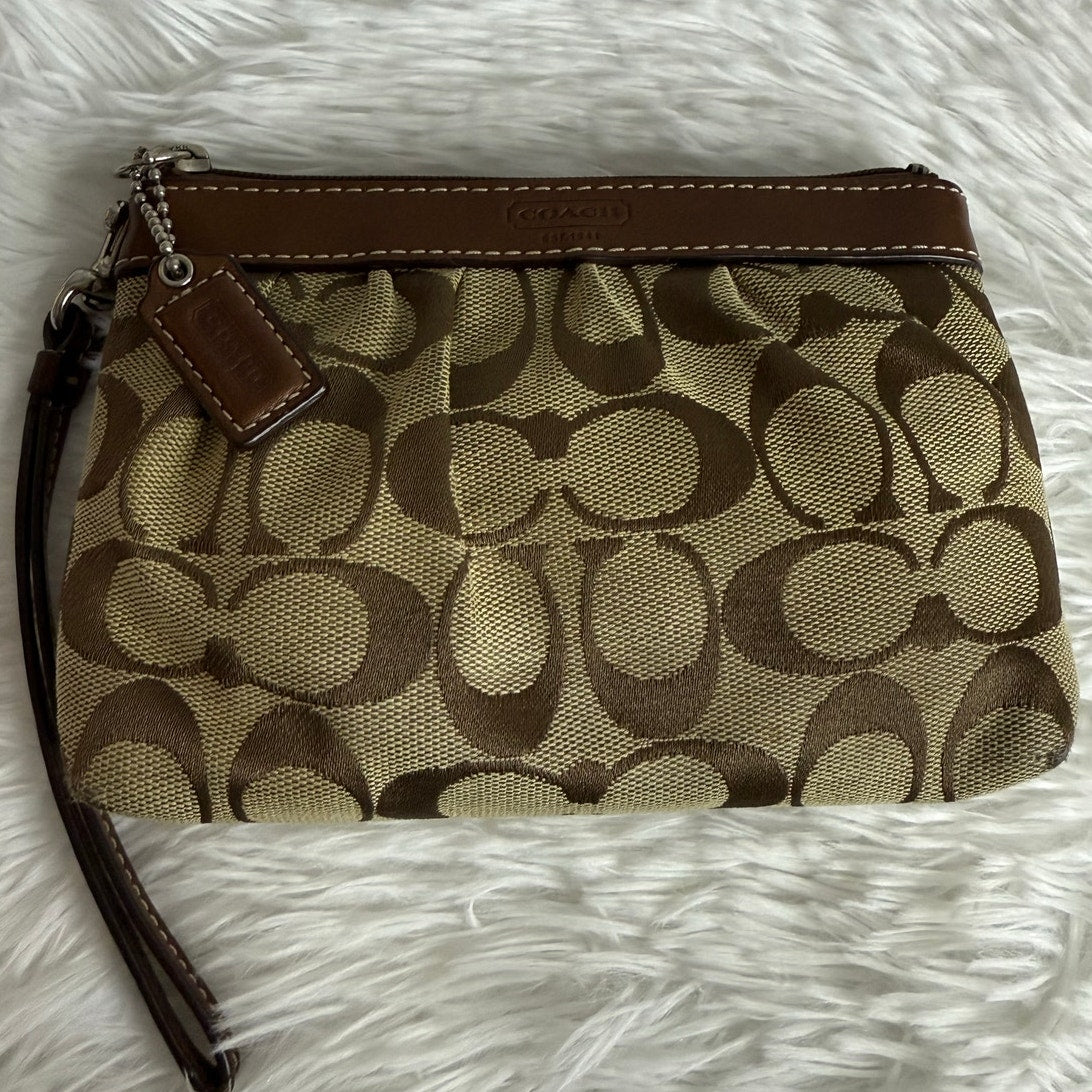 COACH y2k Brown Signature Canvas Wristlet