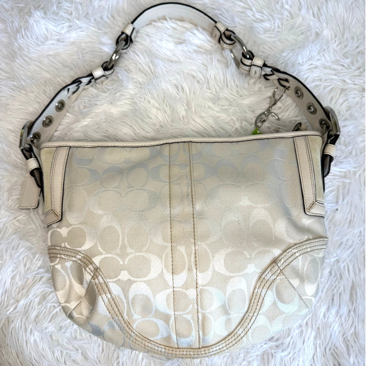 y2k Coach Vintage 2005 Signature 6267 Canvas Leather trim Hobo Bag Shoulder Bag
