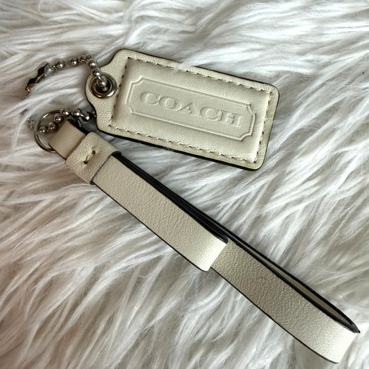2" COACH White Fob Bag Charm Hang tag Hangtag