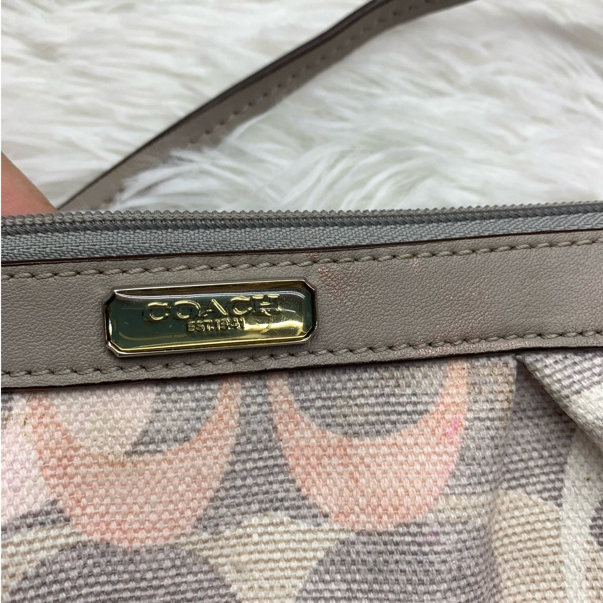 COACH Signature Canvas Wristlet