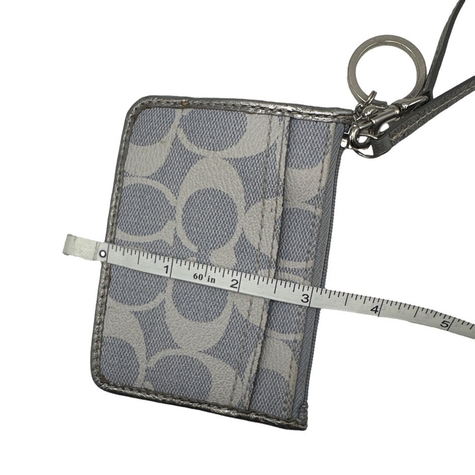 SALE COACH Gray Coated Canvas Card Holder Wallet Wristlet