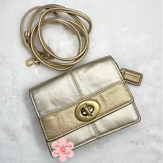COACH Silver Gold Mini Crossbody Bag