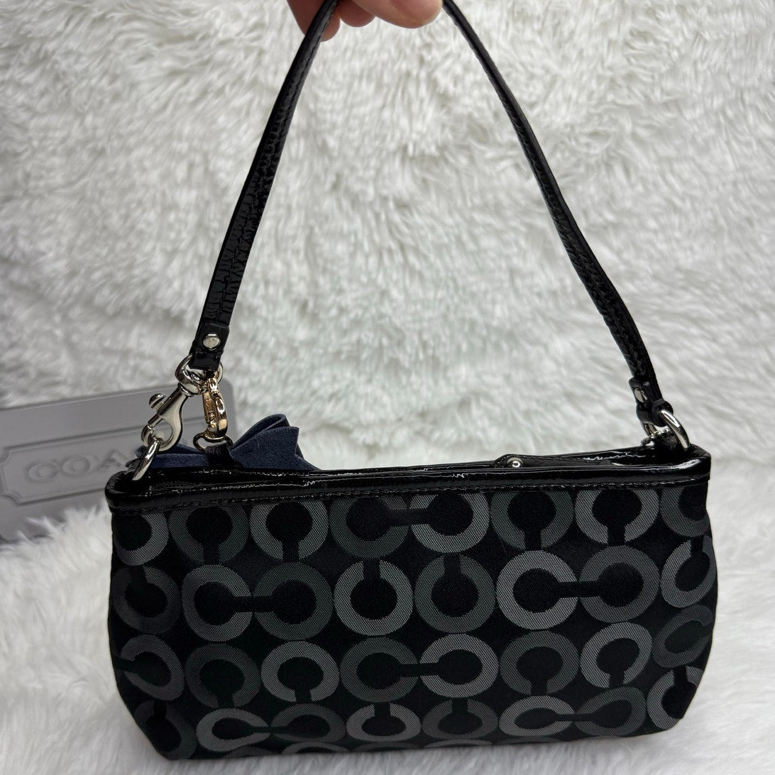 COACH y2k Black Signature Canvas Mini Purse Wristlet