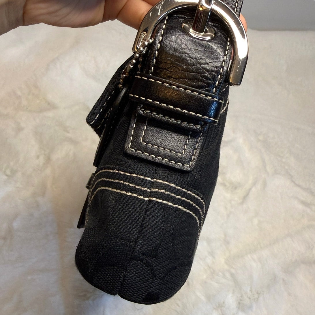 y2k COACH Vintage Black Soho Demi Flap 6280 Shoulder Bag