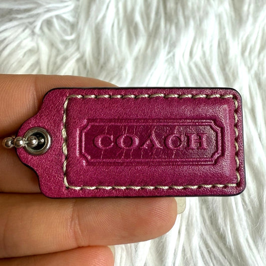 1.5" COACH Pink Fob Bag Charm Hang tag Hangtag