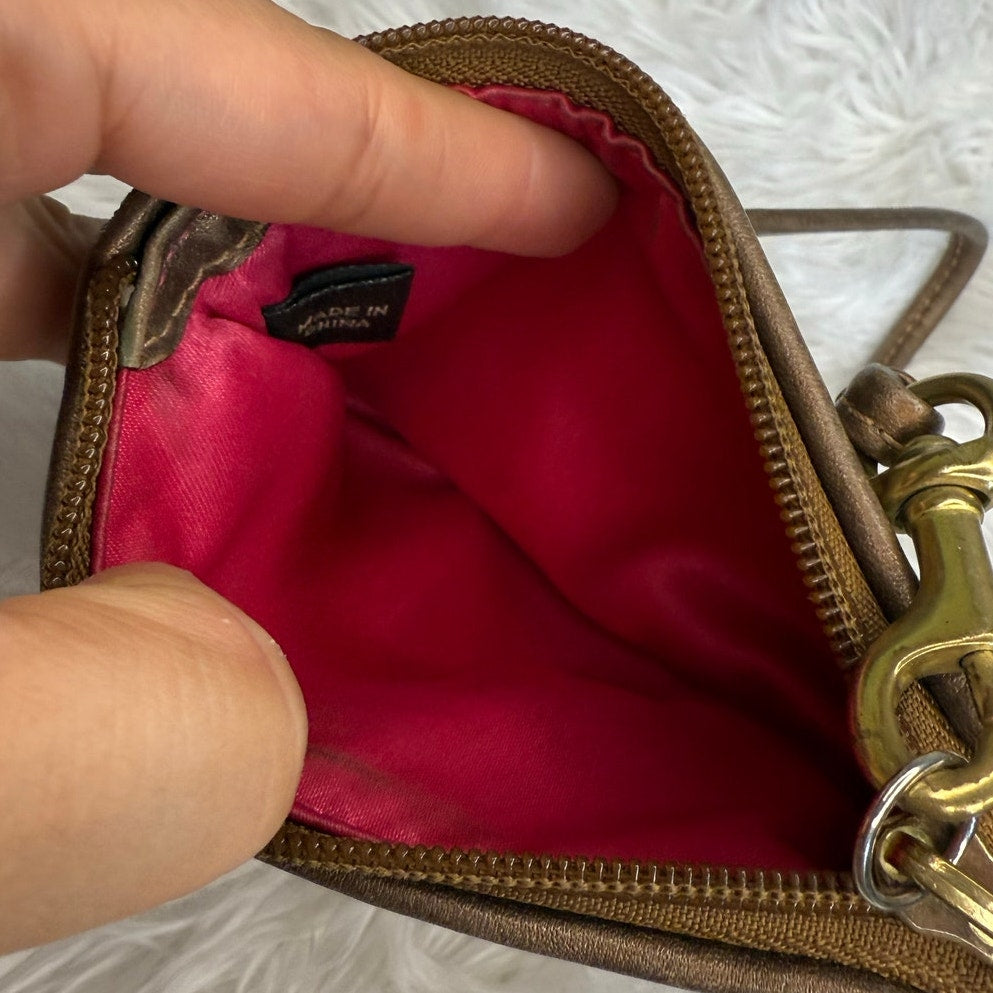 COACH Brown Signature Wristlet